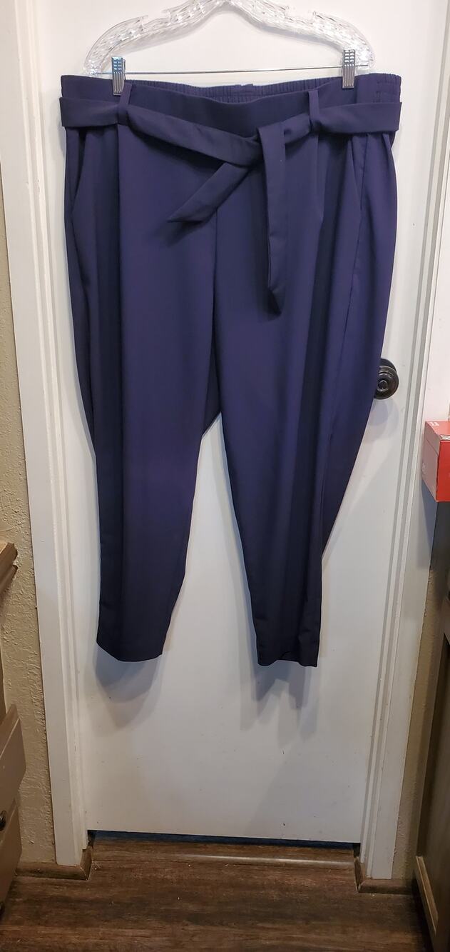 Torrid Women's Royal Blue Trouser Slacks  With Tie Belt Plus Size 2